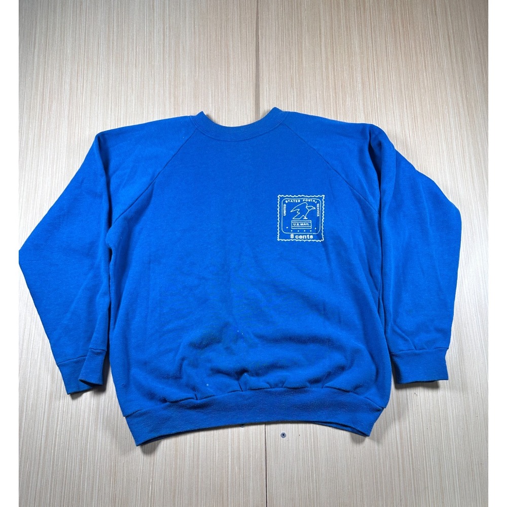 Thunderbird Sportswear Sweater Mens XL Blue 8 Cents United States Postal Service
